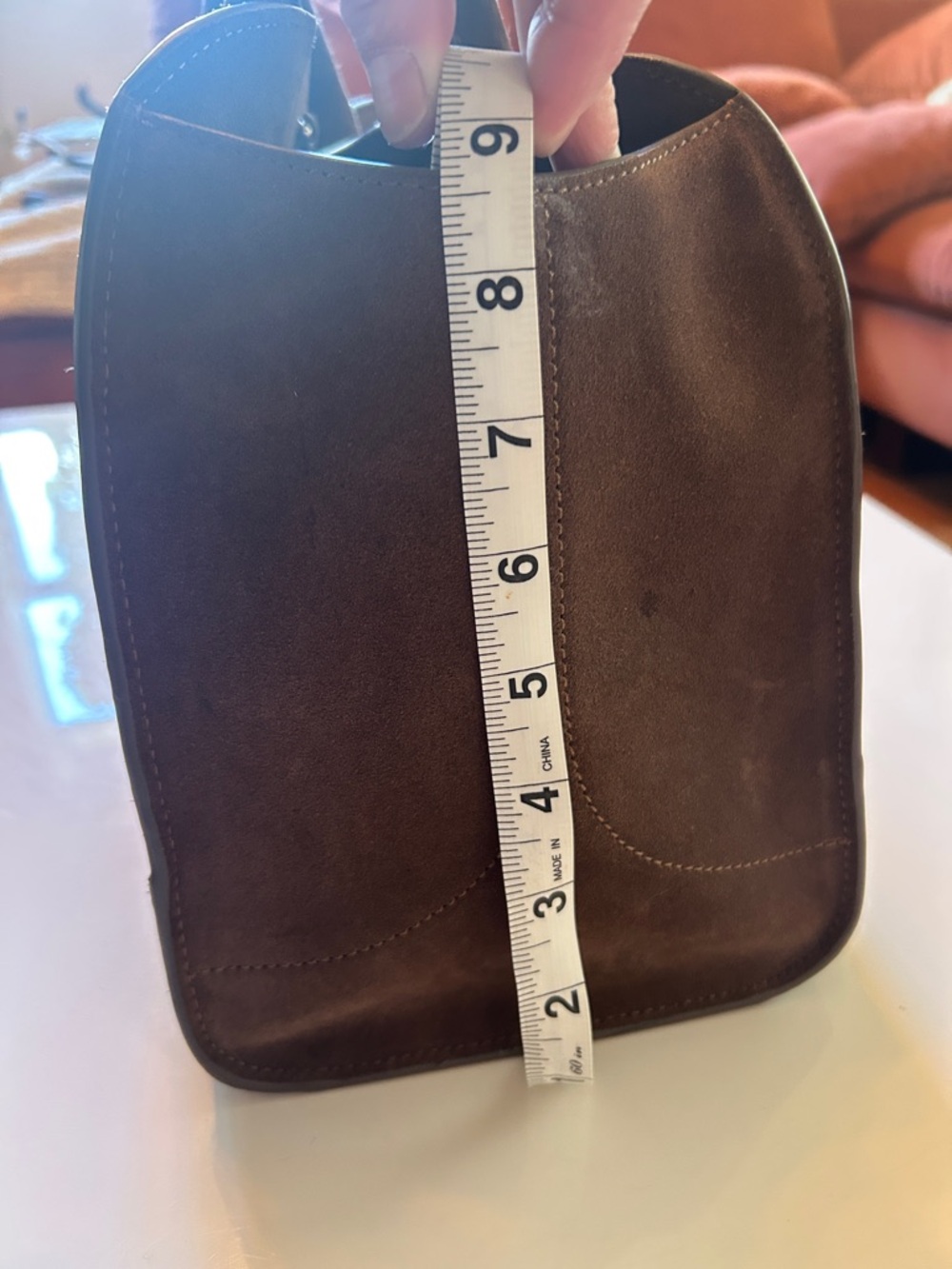 COS Brown Real Suede Shoulder-Handbag - Picture 10 of 10
